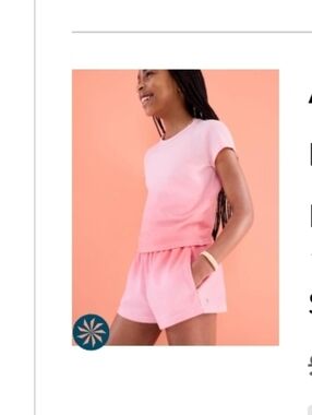 Athleta Girl Dip Dye Pink Shorts Set, Girls 8-10